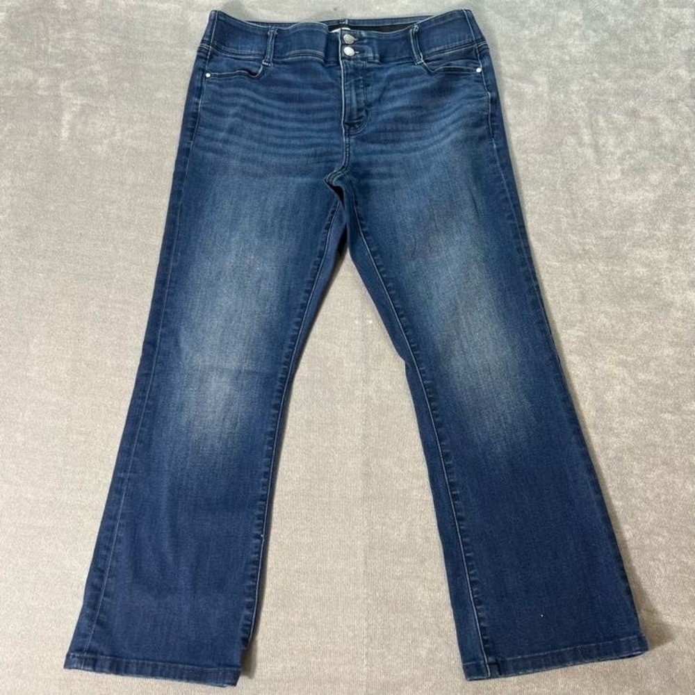 Nine West Womens‎ 12L Bootcut Jeans Blue Dark Wash Stretch Denim Mid Rise